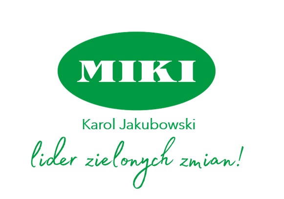 Logo MIKI Karol Jakubowski – zielony owal z napisem MIKI